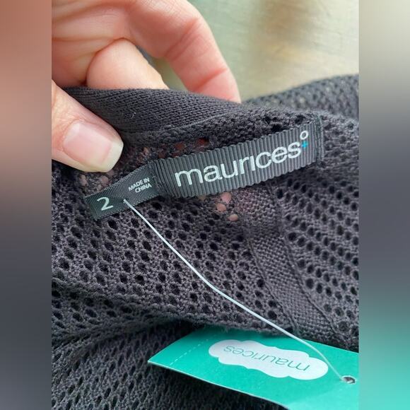 Maurices NWT Women's Plus 2X Boho Lightweight Open Knit Back Hi Lo Knit Cardigan - Picture 8 of 11